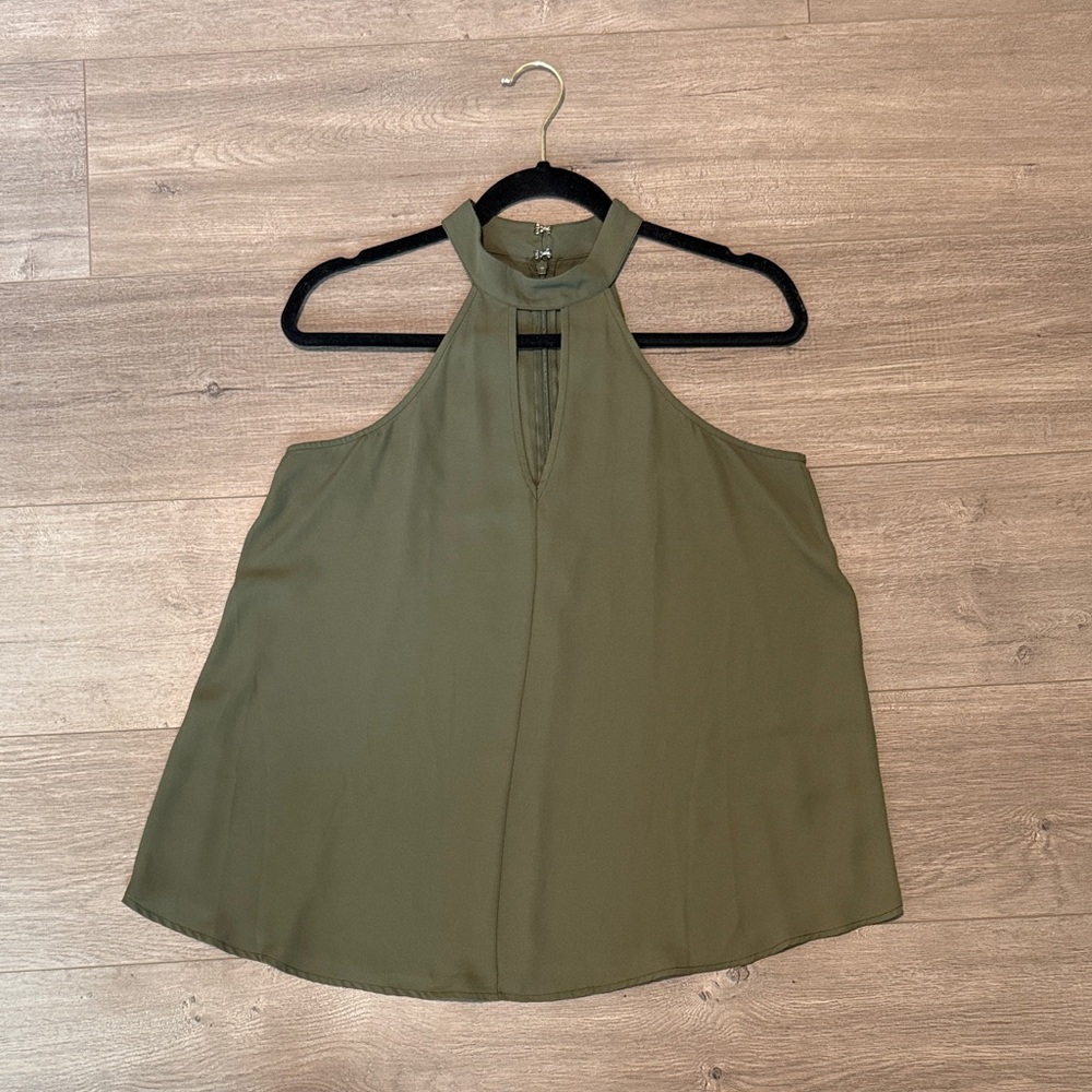 Express Olive Halter Neck Blouse